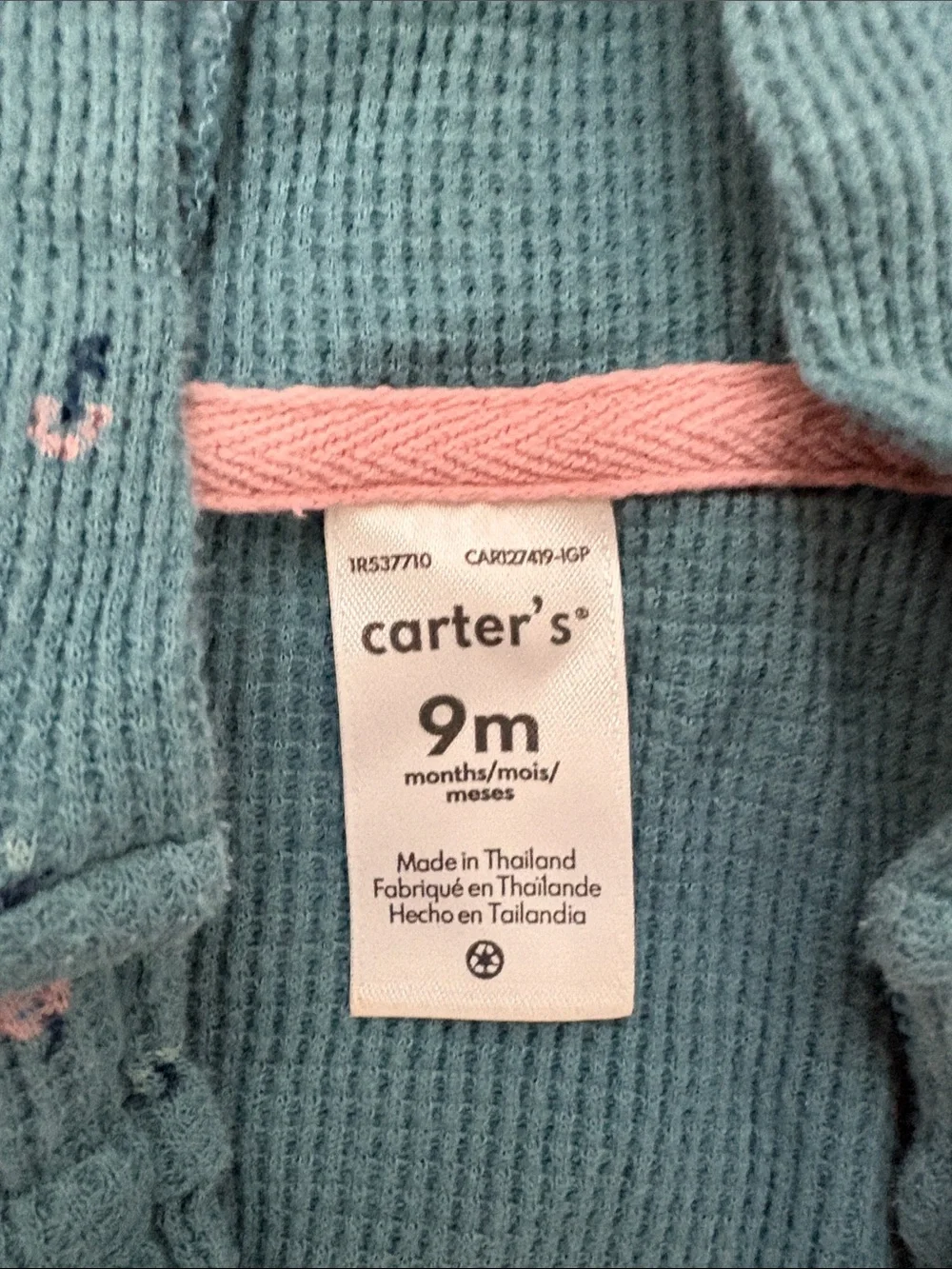 Carter's Pink Floral Bodysuit with Teal Zip Hoodie & Soft Pink Plush Pullover - Picture 2 of 5